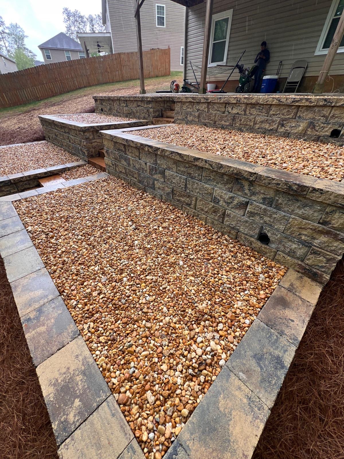 Premium Stone Retaining Wall After in Marietta