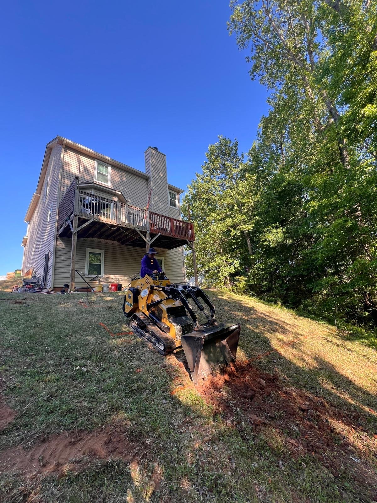 Premium Stone Retaining Wall Before in Marietta
