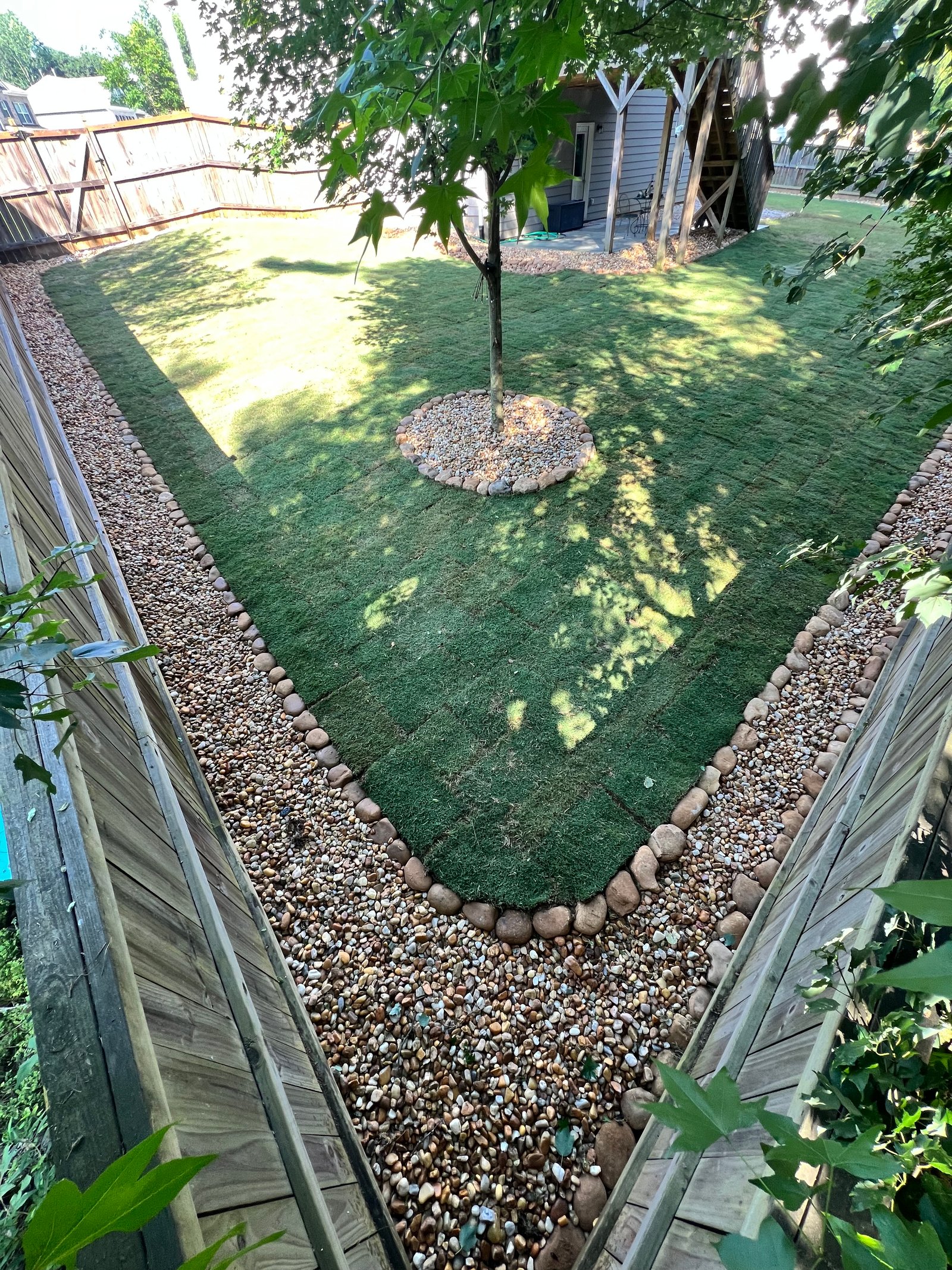 Stone steps and tier layout
